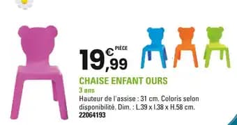 Promotion Exclusives de 3
Chaise enfant : Découvrez l'Offre incontournable