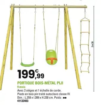 Portique bois-métal piji