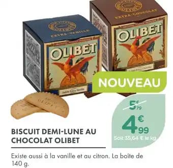 Olibet Biscuit demi-lune au chocolat