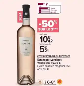 Coteaux-varois-en-provence estandon <<lumière>> 1,5 l