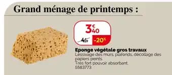 Eponge végétale gros travaux