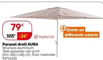 Promotion Exclusives de 22
Parasol droit : Découvrez l'Offre incontournable