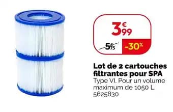 Lot de 2 cartouches filtrantes pour SPA