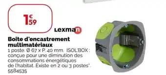 Lexman Boite d'encastrement multimatériaux
