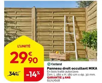 Cerland Panneau droit occultant MIKA