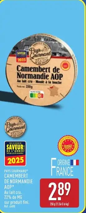 PAYS GOURMAND® Camembert de normandie aop 250 g