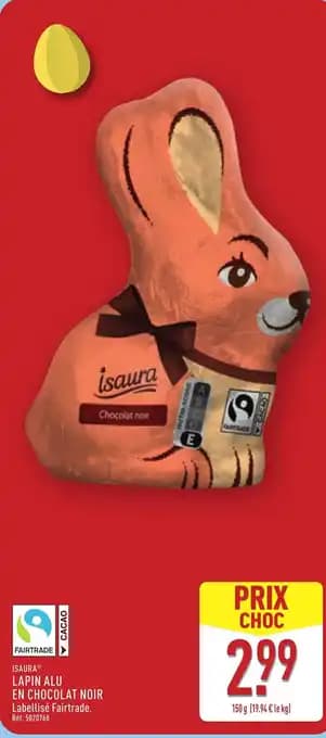 ISAURA Lapin alu en chocolat noir 150 g