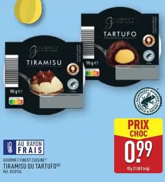 GOURMET FINEST CUISINE Tiramisu ou tartufo 90 g