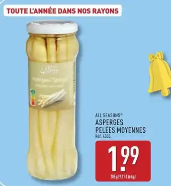 ALL SEASONS Asperges pelées moyennes 285 g