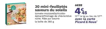 Picard 30 mini-feuilletés saveurs du soleils