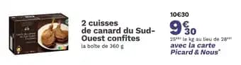 2 cuisses de canard du Sud-Ouest confites