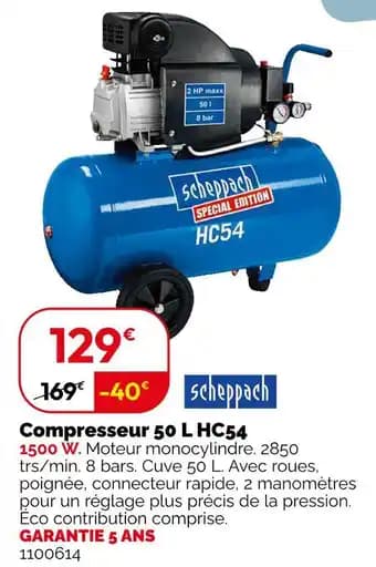 SCHEPPACH Compresseur 50 l hc54