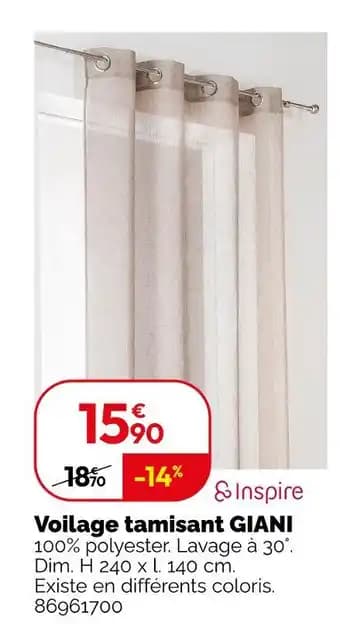 INSPIRE Voilage tamisant giani
