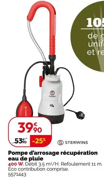 Promotion Exclusives de 5
Pompe d'arrosage : Découvrez l'Offre incontournable