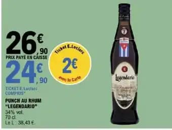 "LEGENDARIO" Punch au rhum 70 cl