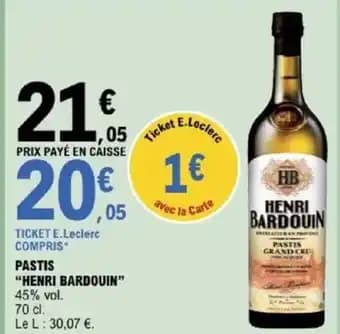 "HENRI BARDOUIN” Pastis 70 cl