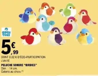 Peluche sonore "birdies"
