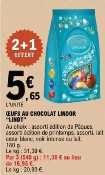 "LINDT" Œufs au chocolat lindor 180 g