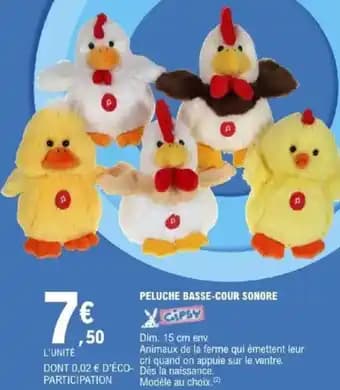 GIPSY Peluche basse-cour sonore