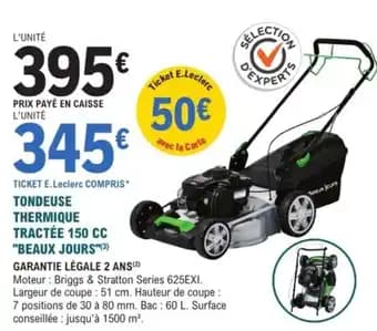 Promotion Exclusives de 49
            
        
        Tondeuse tractée : Découvrez l'Offre incontournable
