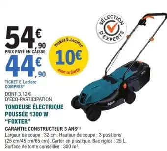"FOXTER" Tondeuse électrique poussée 1300 w