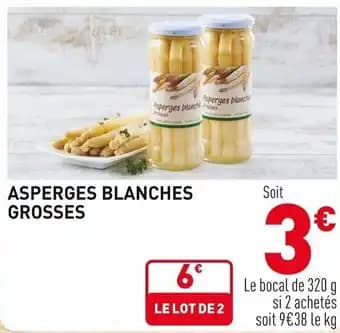 Promotion Exclusives de 2
Asperges blanches grosses : Découvrez l'Offre incontournable