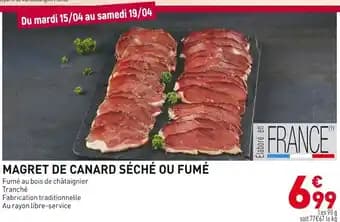 Magret de canard séché ou fumé