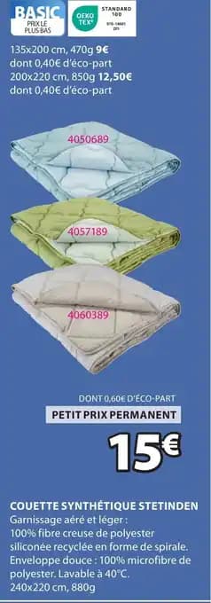 Couette synthétique stetinden 880 g