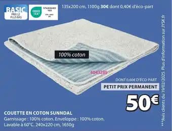 Couette en coton sunndal 1650 g