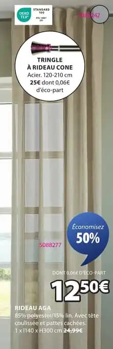 Rideau aga 1 x 140 x 300 cm