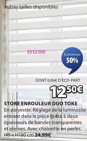 Store enrouleur duo toke 45 x 180 cm