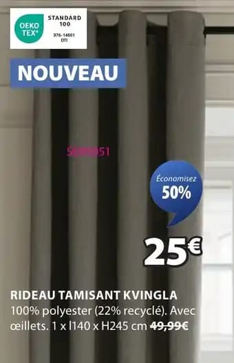 Rideau tamisant kvingla 1 x 140 x 245 cm