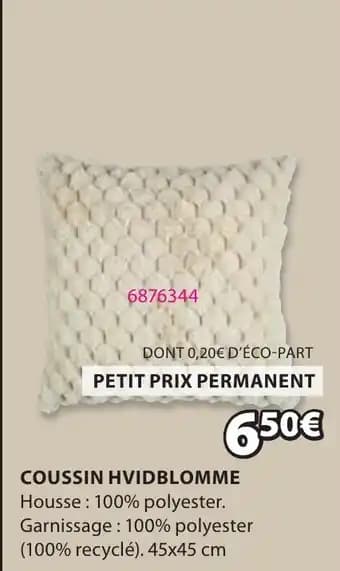 Coussin hvidblomme 45 x 45 cm