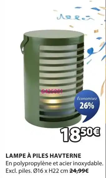 Lampe à piles havterne 16 x 22 cm