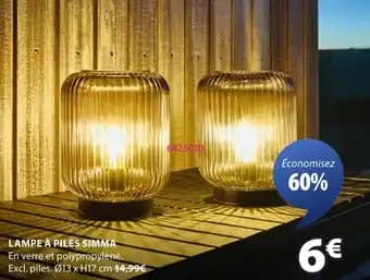 Lampe à piles simma 13 x 17 cm