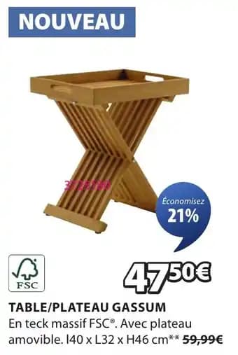 Table plateau gassum 140 x 32 x 46 cm