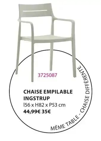 Chaise empilable ingstrup 56 x 82 x 53 cm