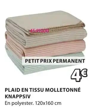 Plaid en tissu molletonné knappsiv 120 x 160 cm