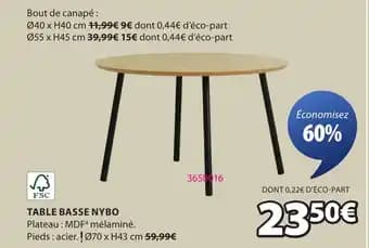 Table basse nybo 70 x 43 cm