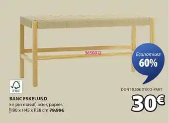 Banc eskelund 90 x 45 x 38 cm