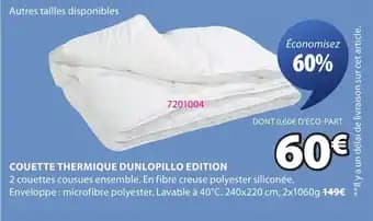 Couette thermique dunlopillo edition 240 x 220 cm