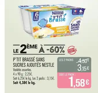 NESTLÉ P'tit Brassé sans sucres ajoutés