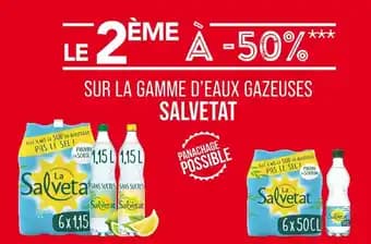 Salvetat Le 2ème à -50% sur la gamme d’eaux gazeuses Salvetat