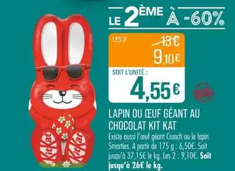 Kit Kat Lapin ou œuf géant au chocolat
