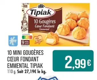 TIPIAK 10 Mini gougères cœur fondant emmental