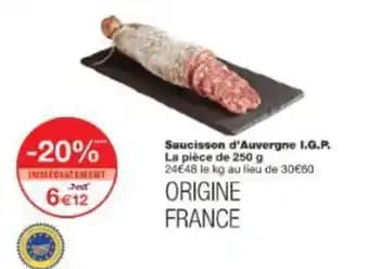 Saucisson d'Auvergne I.G.P. 250 g