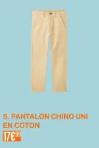 Pantalon chino uni en coton