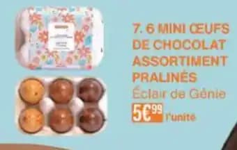6 mini ceufs de chocolat assortiment pralinės
