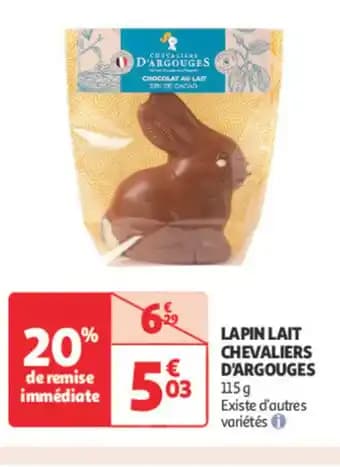 Lapin lait chevaliers d'argouges 115 g