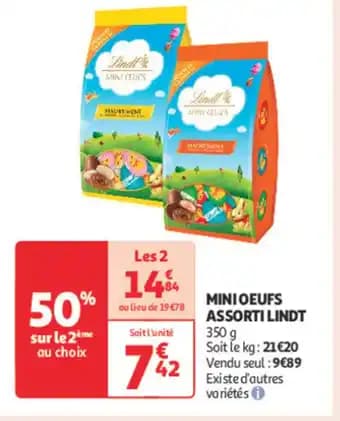 LINDT Minioeufs assorti 350 g